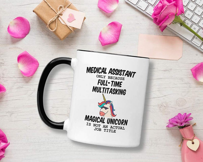 Casitika Medical Assistant Gifts for Women. 11 oz Certified Assistants Mug. Because Unicorn Is Not An Actual Job Title. Gift Idea for Office Co-Workers. (11 oz Black Handle/Rim) - Image 3